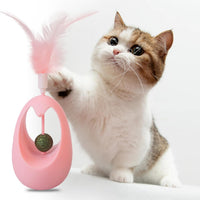 HKM-1280445 Interactive Cat Tumbler Toy with Edible Catnip Balls and Feathers for Indoor Play