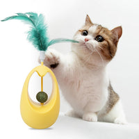 HKM-1280445 Interactive Cat Tumbler Toy with Edible Catnip Balls and Feathers for Indoor Play