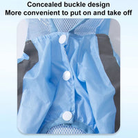 HKM-1280573 Waterproof Full Body Raincoat for Small Dogs - Blue/Yellow with Reflective Design
