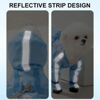 HKM-1280573 Waterproof Full Body Raincoat for Small Dogs - Blue/Yellow with Reflective Design