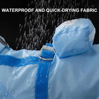 HKM-1280573 Waterproof Full Body Raincoat for Small Dogs - Blue/Yellow with Reflective Design