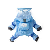 HKM-1280573 Waterproof Full Body Raincoat for Small Dogs - Blue/Yellow with Reflective Design