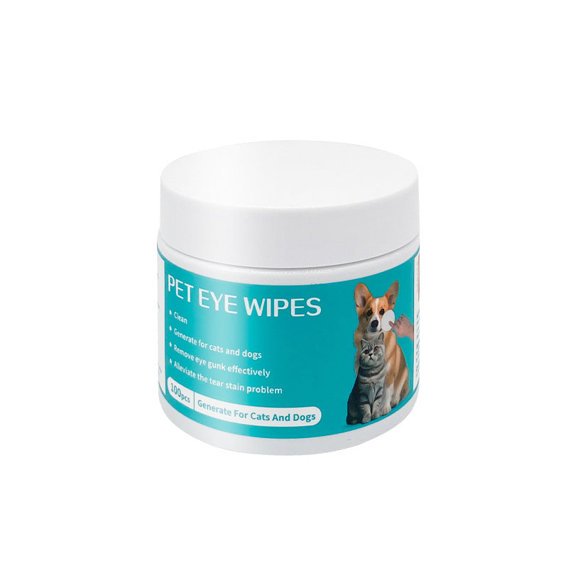 HKM-1280829 Pet Eye Cleaning Wipes with Aloe Vera & Chamomile Extract - 100 Count Non-Woven Cloths