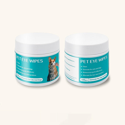 HKM-1280829 Pet Eye Cleaning Wipes with Aloe Vera & Chamomile Extract - 100 Count Non-Woven Cloths