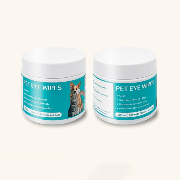 HKM-1280829 Pet Eye Cleaning Wipes with Aloe Vera & Chamomile Extract - 100 Count Non-Woven Cloths