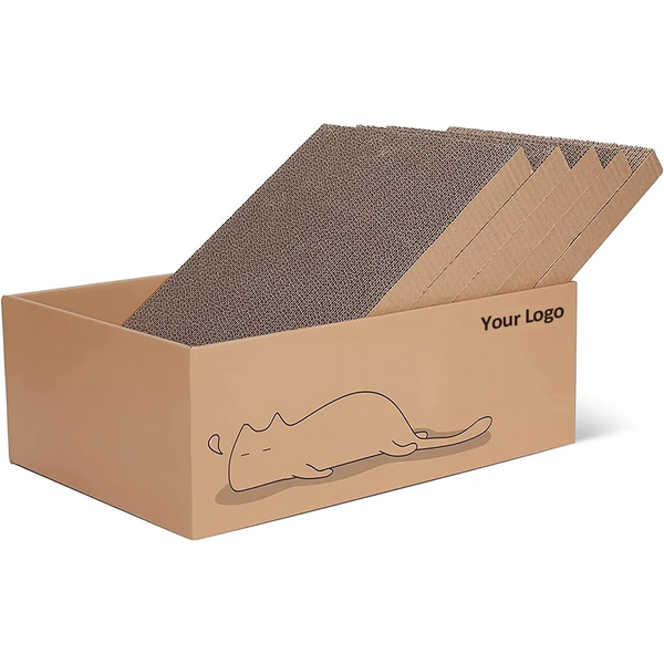 HKM-128083 Pack of 5 Extra Large Cat Scratching Boards, 11.4 Inch Reversible Cardboard Scratchers