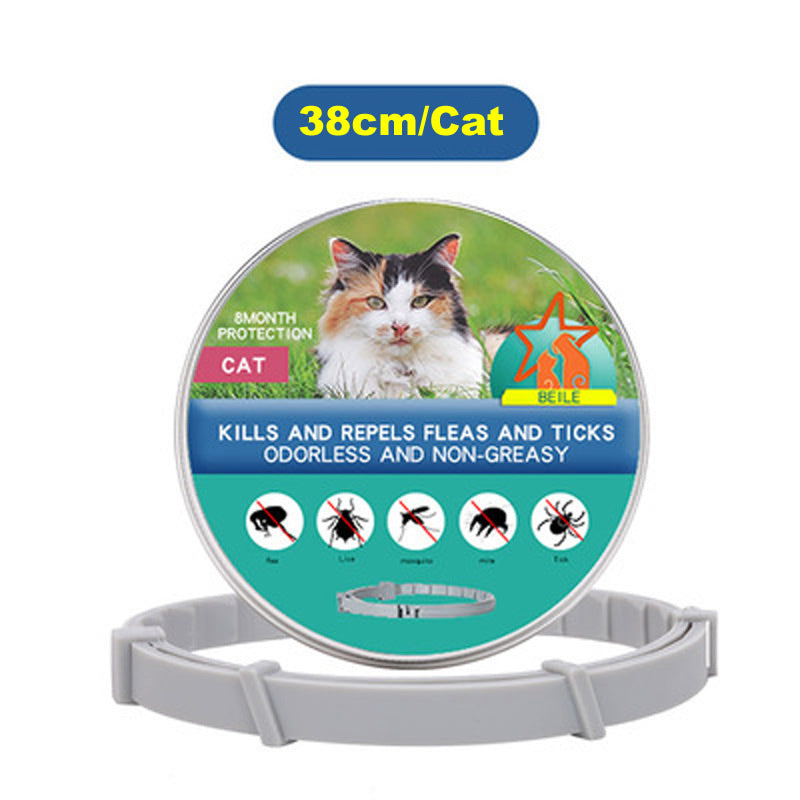 HKM-1280957 Flea-Repellent Silicone Collar for Large Dogs and Small Dogs or Cats - All-Season Design