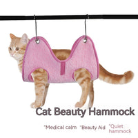 HKM-1281341 Cozy Flannel Cat Beauty Hammock in Gray and Pink, Load Capacity 12kg