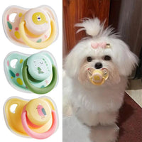 HKM-1281597 Poodle Molar Bite Silicone Pet Toy - Little Lion, Chick, and Dinosaur Nipple Designs