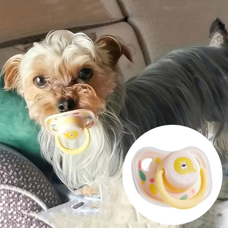 HKM-1281597 Poodle Molar Bite Silicone Pet Toy - Little Lion, Chick, and Dinosaur Nipple Designs