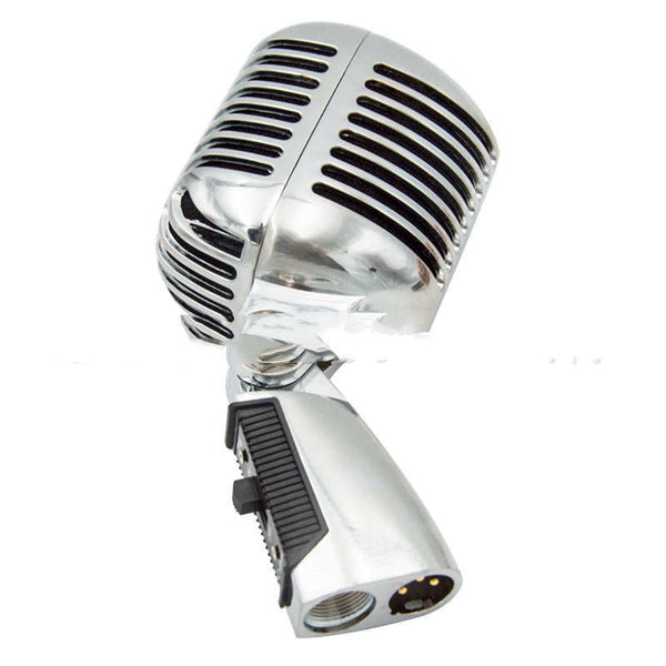 HKM-128275 Dynamic Classical Retro Microphone with Heart-Shaped Pickup Pattern and All-Metal Design, Ideal for Stage and Video Use