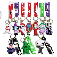 HKM-128403 The Nightmare Before Christmas Cartoon Keychain Pendant - Fun Rubber and Silicone Gift for Keys
