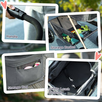 HKM-1284413 3-in-1 Foldable Pet Stroller with Detachable Carrier, Storage Basket & Cupholder for Mini Dogs, Gray