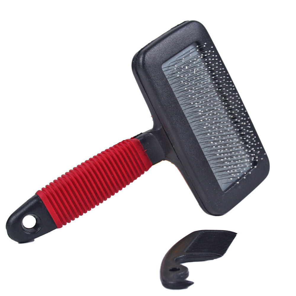 HKM-1284541 Two-Piece Steel Needle Comb with Massage Handle for Pets - 9.5x14.5 cm