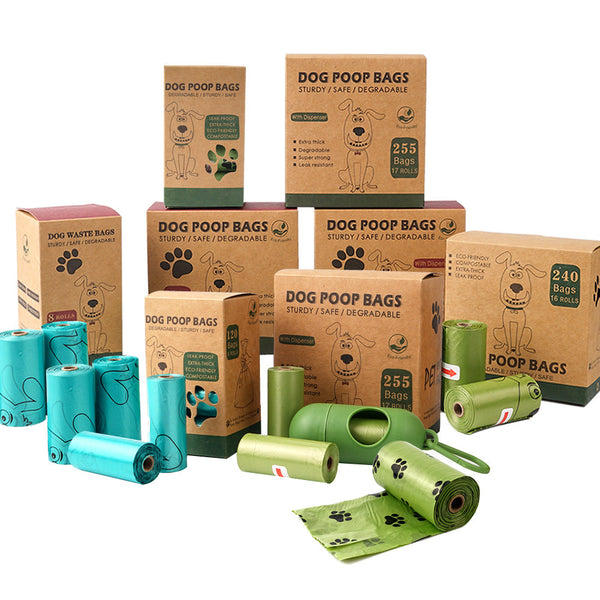 HKM-1285181 Biodegradable Thickened PET Dog Waste Bags with Dispenser - Assorted Colors
