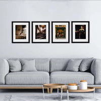 HKM-128595 Black Wooden A4 & A3 Picture Frames Set for 6x8 Pictures – Set of 3 & 4 & 6