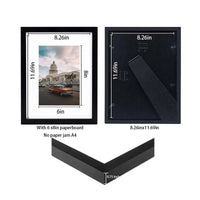 HKM-128595 Black Wooden A4 & A3 Picture Frames Set for 6x8 Pictures – Set of 3 & 4 & 6