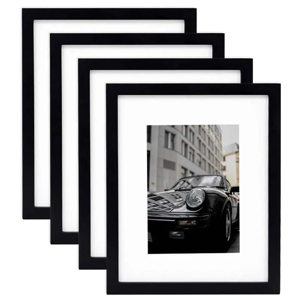 HKM-128595 Black Wooden A4 & A3 Picture Frames Set for 6x8 Pictures – Set of 3 & 4 & 6