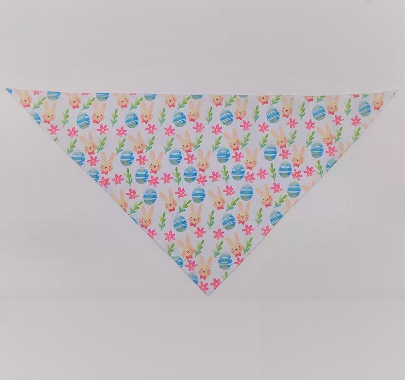 HKM-1286333 Digital Print Easter Bunny Egg Toy - Polyester Fabric, Soft & Durable, Triangle Towel Included