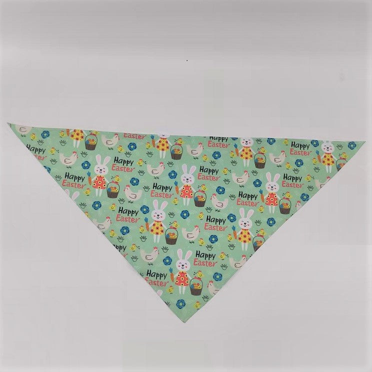 HKM-1286333 Digital Print Easter Bunny Egg Toy - Polyester Fabric, Soft & Durable, Triangle Towel Included