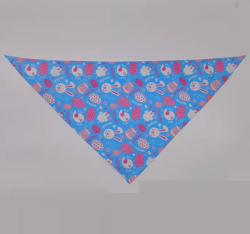 HKM-1286333 Digital Print Easter Bunny Egg Toy - Polyester Fabric, Soft & Durable, Triangle Towel Included