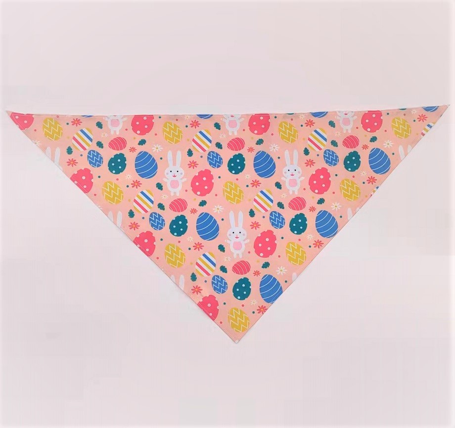 HKM-1286333 Digital Print Easter Bunny Egg Toy - Polyester Fabric, Soft & Durable, Triangle Towel Included