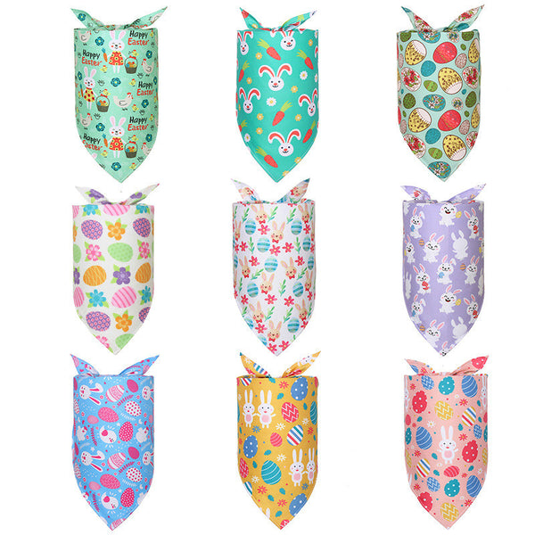 HKM-1286333 Digital Print Easter Bunny Egg Toy - Polyester Fabric, Soft & Durable, Triangle Towel Included