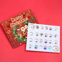 HKM-128851 Christmas Elk Blind Box Bracelet Set for Kids - 24 Grid Design with Red Elk