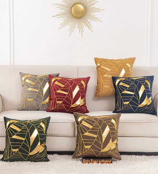 HKM-128851 Dutch Velvet Gilded Pillow Case, 45x45cm, Chemical Fiber, Pillow Core Not Included
