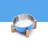 HKM-1288893 Stainless Steel Pet Bowl with 15¡ã Tilt and Non-Slip Bamboo Base