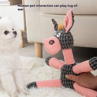 HKM-1289533 Plush Bite-Resistant Molar Toy for Pets - Pink Donkey & Coffee Dog Designs