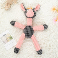 HKM-1289533 Plush Bite-Resistant Molar Toy for Pets - Pink Donkey & Coffee Dog Designs