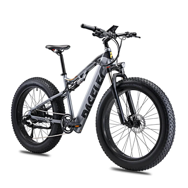 HKM-129043 48V 500W Fat Tire Mountain Bike with Aluminum Alloy Frame and 9-Speed Gears, 26" Wheels
