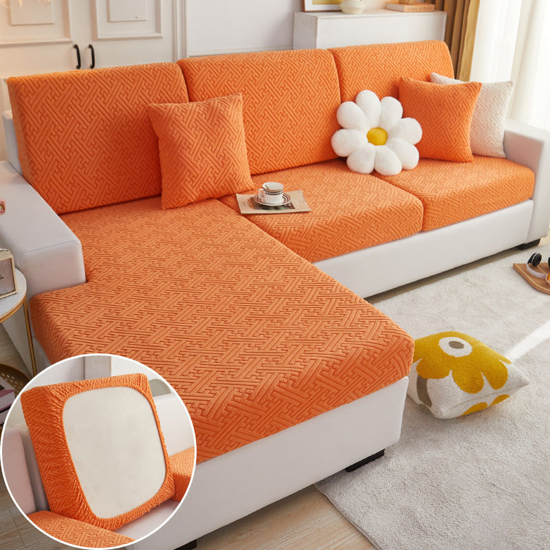 HKM-129043 All-Season Universal Stretch Sofa Cover with Geometric Pattern in Various Colors and Sizes
