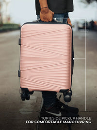 HKM-129107 3-Piece Lightweight Pink Travel Suitcase Set with Spinner Wheels