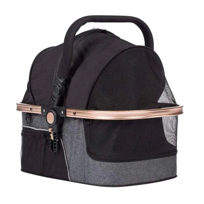 HKM-129235 Luxury Folding Pet Stroller with Removable Canopy and 4 Wheels for Dogs and Cats