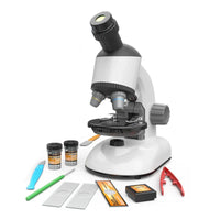 HKM-129299 Kids Educational Microscope Science Experiment Kit - Adjustable Eyepiece, 1200x Magnification, Ages 6+