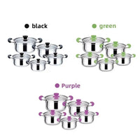 HKM-129427 Stainless Steel Non-Stick Casserole Set - 10 Piece Home and Kitchen Cookware