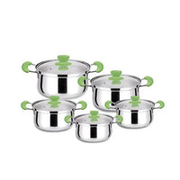 HKM-129427 Stainless Steel Non-Stick Casserole Set - 10 Piece Home and Kitchen Cookware