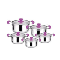 HKM-129427 Stainless Steel Non-Stick Casserole Set - 10 Piece Home and Kitchen Cookware