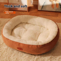 HKM-1294525 Thickened Round Cat Nest Pet Bed for All Seasons - Various Colors and Sizes Available