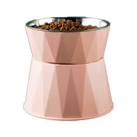 HKM-1294653 Stainless Steel Pet Bowl with High Foot Neck Protection for Cats ¨C Available in Pink, Blue, and White