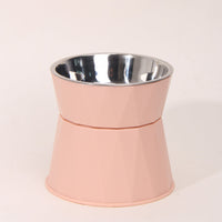 HKM-1294653 Stainless Steel Pet Bowl with High Foot Neck Protection for Cats ¨C Available in Pink, Blue, and White