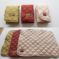 HKM-129747 Cotton Seat Cushion Dog Quilt in Wine Red and Pink Check Prints