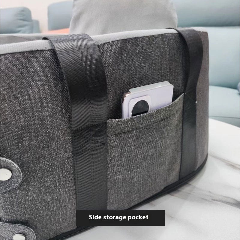 HKM-1299261 Portable Dark Gray Pet Carrier Bed for Travel - Ideal for Pets Up to 8kg