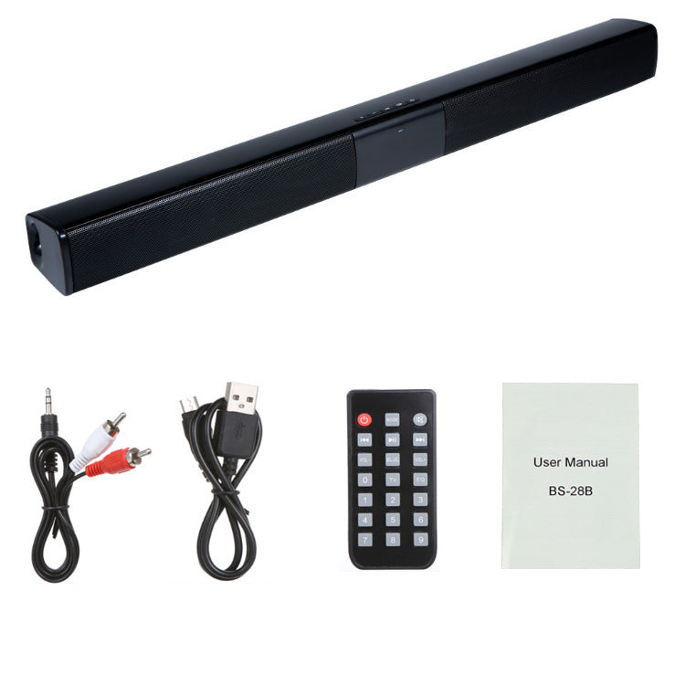 HKM-129939 20W Portable Bluetooth Soundbar with Subwoofer, FM Radio & 6-Hour Battery for TV and Computer