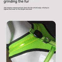 HKM-1299517 USB Rechargeable LED Dog Harness with Reflective Features - Pet Safety Chest Strap for Day and Night Use