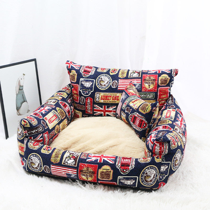 HKM-1300285 Cozy Canvas Pet Nest for Autumn and Winter - Various Colors and Designs