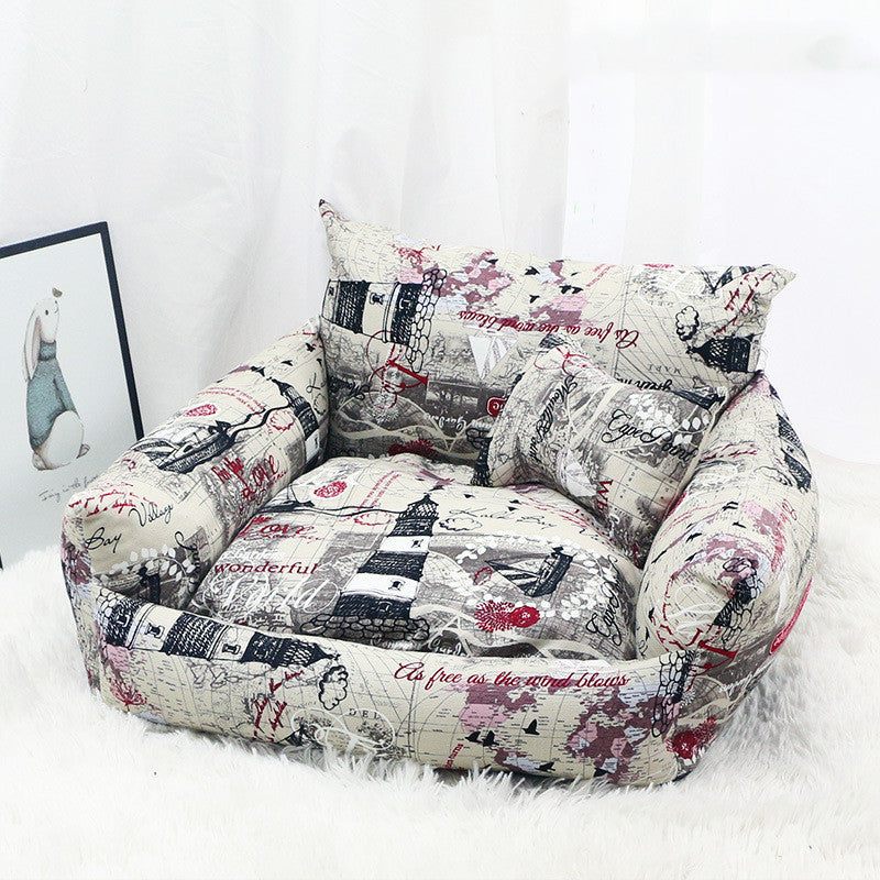 HKM-1300285 Cozy Canvas Pet Nest for Autumn and Winter - Various Colors and Designs