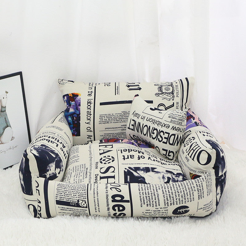 HKM-1300285 Cozy Canvas Pet Nest for Autumn and Winter - Various Colors and Designs